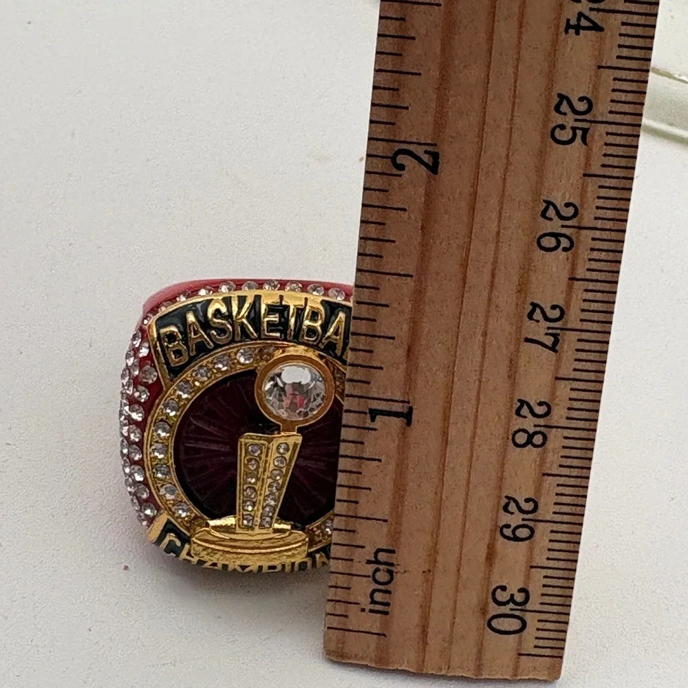 10 Bownet Award Basketball Finalist Champions Ring Red Silver Rhinestone Size 11